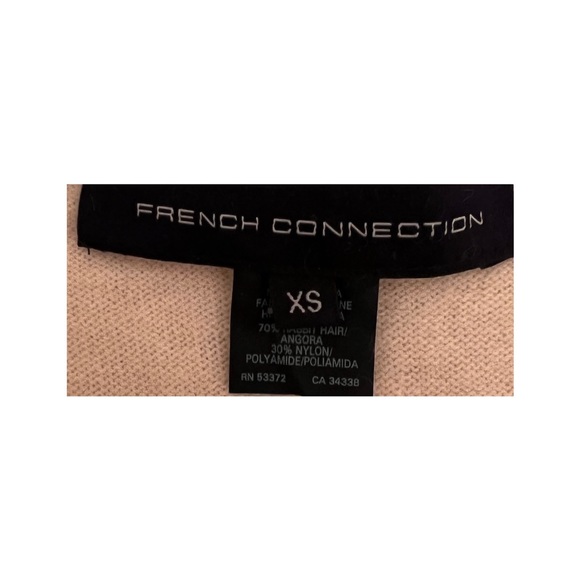 NEW French Connection XS Cream/Tan Layered Sleeve Angora Cardigan Sweater - Picture 4 of 6